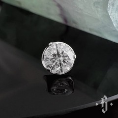 Накрутка "Cubic Flat" - Белое золото - White CZ