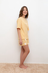 пижама  для девочки  КБ 2828/абрикосовый щербет,цветы