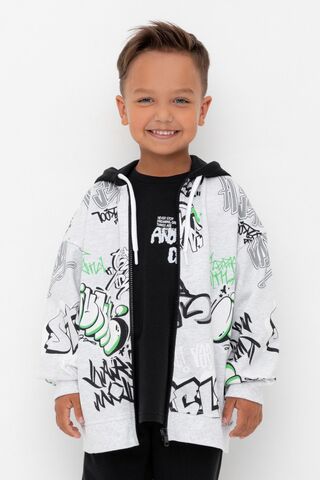 джемпер  для мальчика  КР 302743/речной перламутр,граффити к562