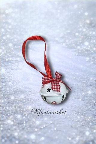 колокольчик с бантиком , металл , 4,5см , цвет белый