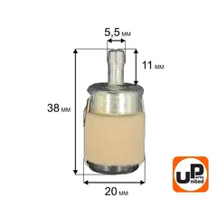 Фильтр топливный UNITED PARTS для всех моделей HUSQVARNA (металл) (аналог 5067426-01) (90-0667)