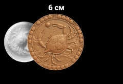 Силиконовый молд № 392 медальон Рак 6 см