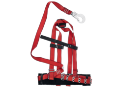 ЗУБР АЛТАЙ страховочный строп, фурнитура из оцинкованной стали, 3 точки крепления, размер L (1140-1440), лямочный пояс с наплечными лямками(11584)