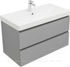 Aquanet 344748 Тумба с раковиной Вега 2.0 90 2 ящ. цв.мисти грин (раковина Ирис) (344748)