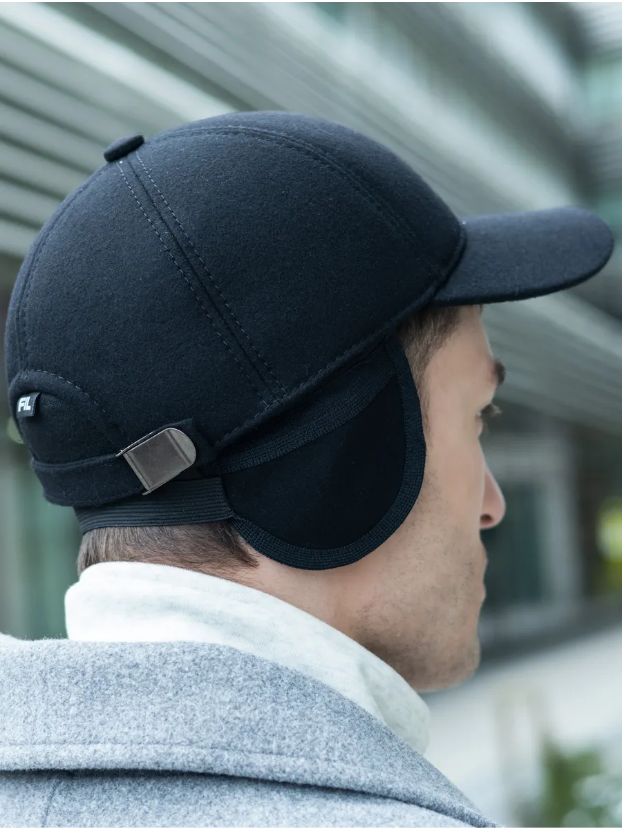 Кепка утепленная с ушками драповая