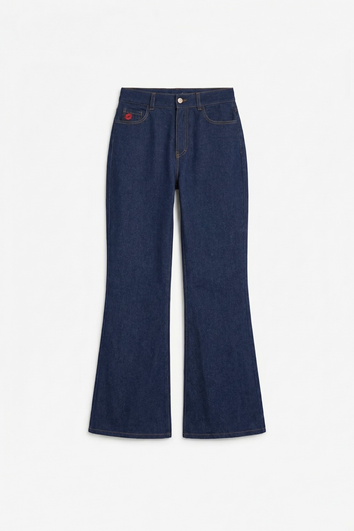 Джинсы расклешенные, темно-синий