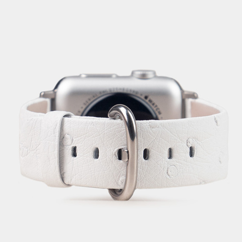 Ремешок для Apple Watch 40/41/42 mm из кожи страуса, белого цвета