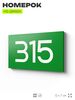 Номер на дверь 315, табличка на дверь для офиса, квартиры, кабинета, аудитории, склада, зеленая 120х70 мм, Айдентика Технолоджи