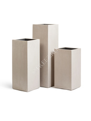 Кашпо TREEZ Effectory - Beton - Высокий куб - Белый песок
