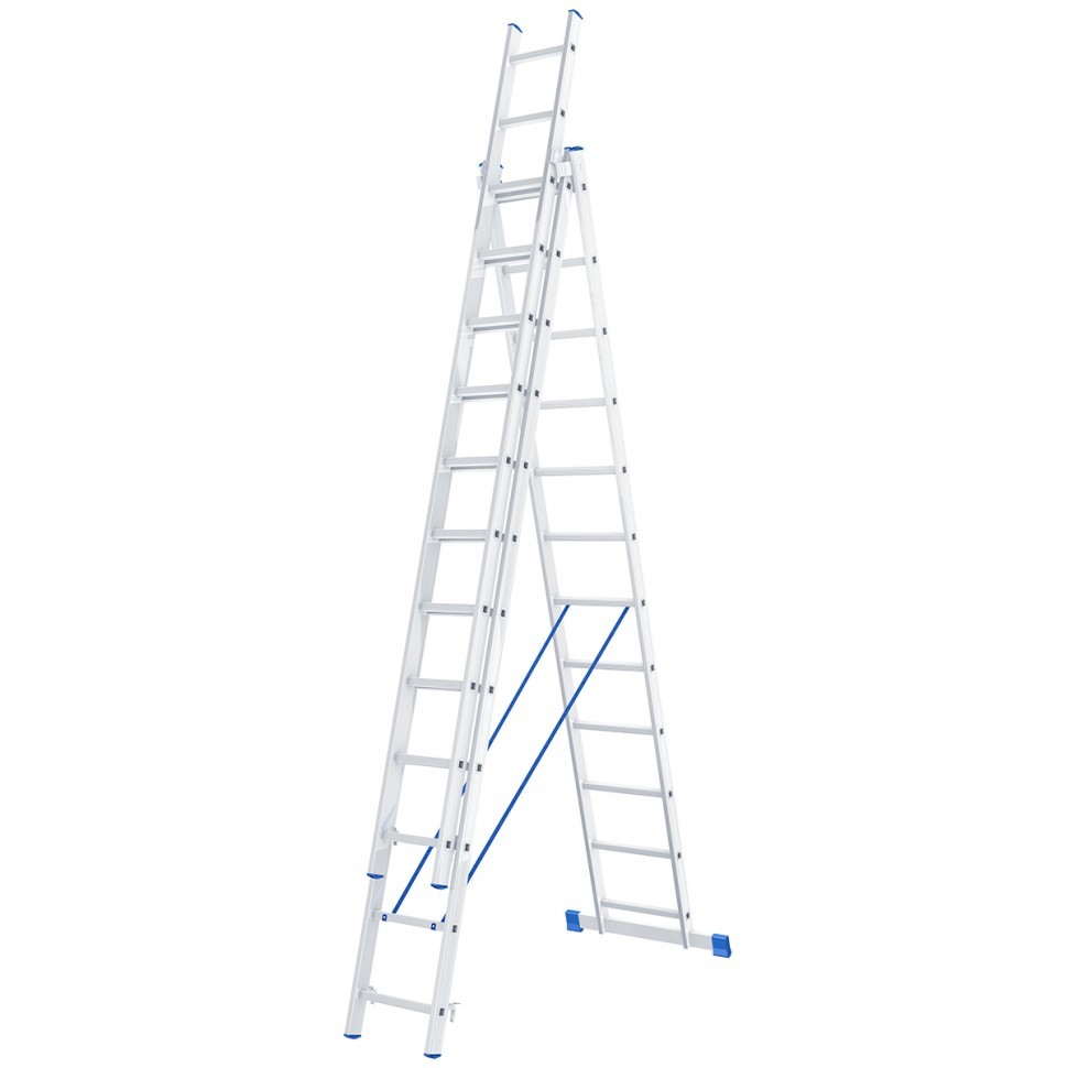 Лестница 3-х секционная алюминиевая 3х12 ступеней Perilla 1312 купить за 17  600 руб с доставкой