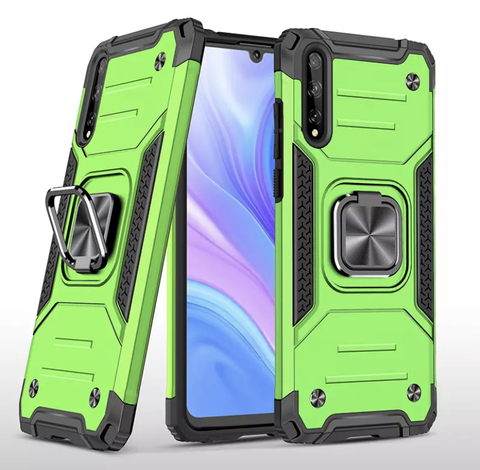 Противоударный чехол Strong Armour Case с кольцом для Xiaomi Redmi K40 / K40 Pro / K40 Pro+ (Салатовый)