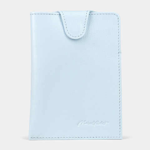 Обложка-кармашек для паспорта London из кожи козы, голубого цвета