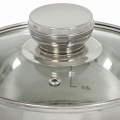 Кастрюля нерж, 1.9 л, с крыш, Daniks, Стандарт-PR, SD-16-2, индукц
