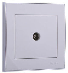 RAIN 703 0225 129 Розетка ТВ проходная белый с бок.вст.хром