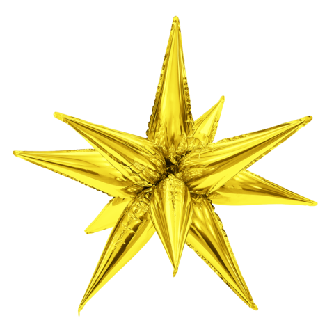 Аг 41''/104 см, Звезда, составная 12 лучиков, Золото, 1 шт.