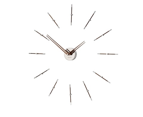 Часы Nomon MERLIN  MINI 12 WALNUT+CHROME(орех+хром). D=70см