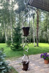 Дождевая цепь «Колокольчики и ромашки», коричневый RAL8017