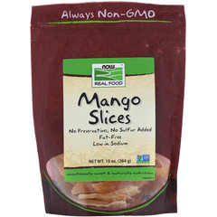 Now Foods, Real Food, ломтики манго, 284 г (10 унций)