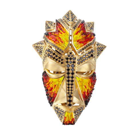 Брошь Маска с Бриллиантами, Brs0098-0/2