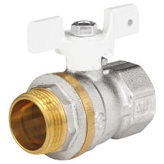 Кран шаровой латунь никель 1104 Standard Ду 20 Ру30 ВР/НР полнопроходной бабочка Aquasfera 1104-02