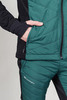 Премиальная куртка для лыж и зимнего бега Nordski Hybrid Hood Black-Alpine Green