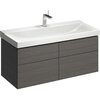 Раковина Geberit Xeno²: B=120см, T=48см, Отверстие под смеситель=По центру, Перелив=Без, Белый / Специальное керамическое покрытие KeraTect