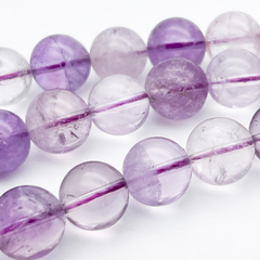 Аметист бусины, диаметр около 11,8-12,2 мм, цена за 8 шт (1/4 нити)