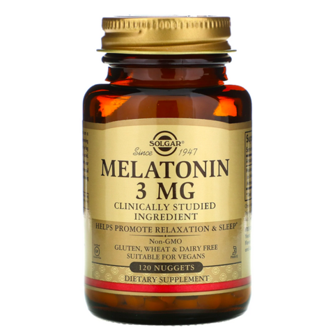 Solgar, мелатонин, 3 мг, 120 жевательных таблеток
