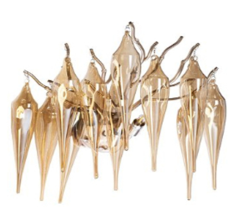 Бра настенное для спальни 45x45см Garda Decor Caramella золото со стеклянным декором