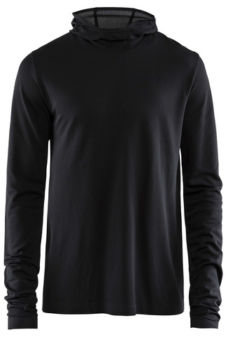 Рубашка беговая Craft Core Fuseknit Black с капюшоном мужская