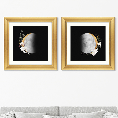 Opia Designs - Набор из 2-х репродукций картин в раме Lunar composition, No3, 2021г.