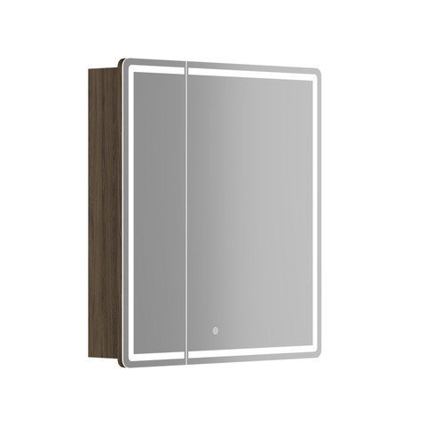Sancos MI70ECH Зеркальный шкаф для ванной комнаты Mirror 690x150х740 мм, с LED подсветкой, корпус выполнен из лдсп цвет дуб чарльстон, диммируемое сенсорное управление подсветкой, 4 полки стекло