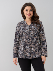 Блузка БЛ-22/черный-бежабстракция