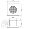 Вентилятор для ванной комнаты D100 мм с декоративной решеткой 160x160 мм золото Migliore ML.VTR-50.510DO схема