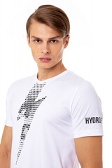 Футболка теннисная Hydrogen Tech Thunderbolt Tee Man - white/black