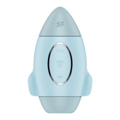 Стимулятор клитора с воздушной стимуляцией и вибрацией Satisfyer Mission Control (голубой)