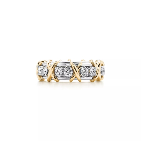 Кольцо из платины и жёлтого золота с 16 бриллиантами, Tiffany💠 Schlumberger. В наличии