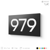 Номер на дверь 979, табличка на дверь для офиса, квартиры, кабинета, аудитории, склада, черная 120х70 мм, Айдентика Технолоджи