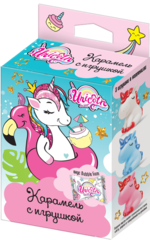Карамель Единорог с игрушкой в коробочке
