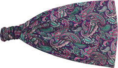 Бандана на резинке Орнамент пейсли (фиолетовый)