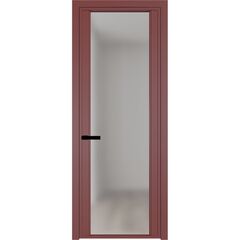 Алюминиевая дверь 2AGP красный антрацит остеклённая