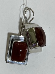 Сердолик (серьги из серебра)
