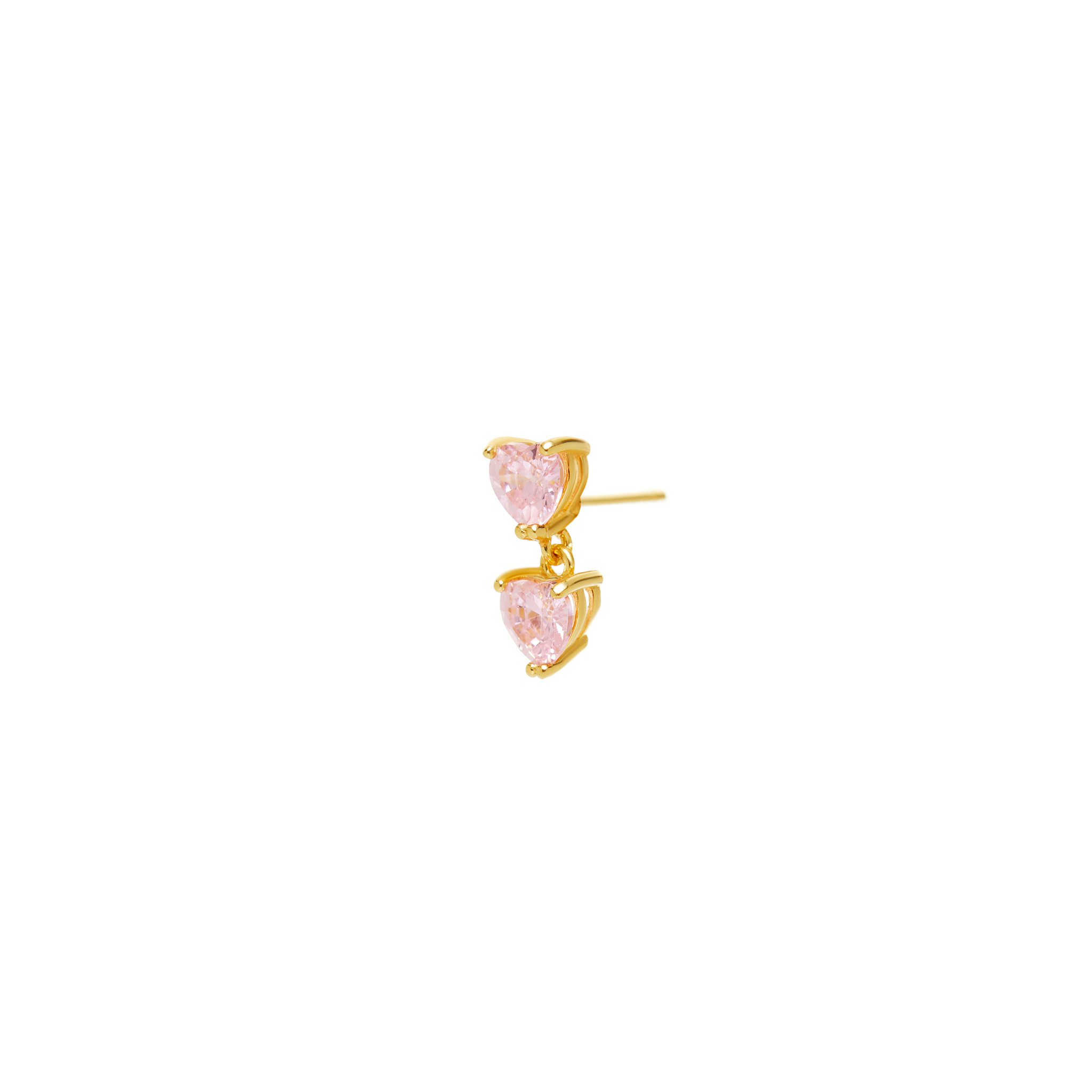 wilhelmina garcia серьга fairy heart earring – naked WILHELMINA GARCIA Серьга Double Whisper Heart Stud Earring – Pink