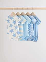 Боди с коротким рукавом для малышей Next E19-888, 5 шт., Молочный, Голубой