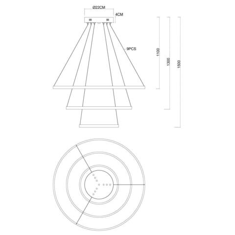 Основание для подвесного светильника Favourite Canopy 4591-220-9GD