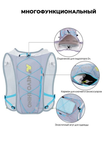 Картинка рюкзак беговой Nevo Rhino 9039 Light Gray - 5