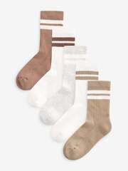 Носки хлопковые для мальчика Next 119-592, 5 шт., Бежевый, Белый