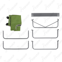 Раскладушка туристическая - походная кровать NISUS (Тонар) (стальная труба д.22, зеленый ромб/серый)