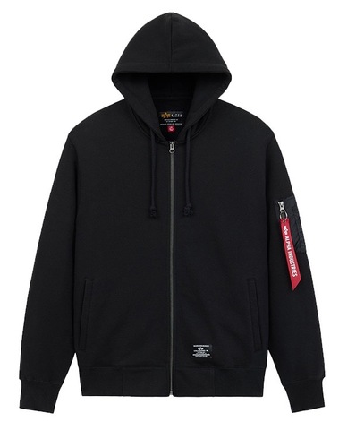 Толстовка Alpha Industries Utility Pocket Full Zip Up Black (Черный)