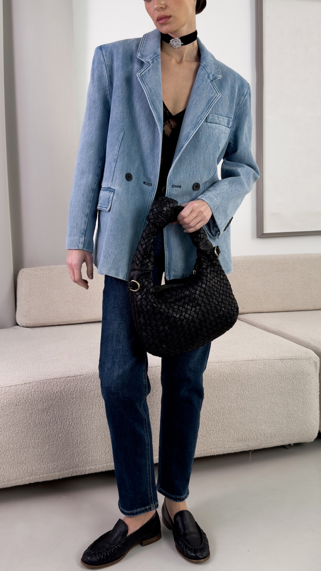 Плетеная сумка с узлом